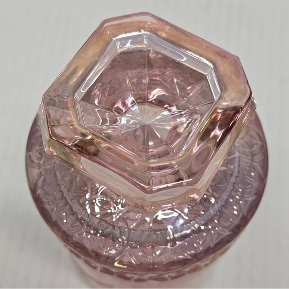 Pink Iridescent Glass Vanity Jar with Lid - Picture 4 of 8